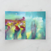 Carte PONTE VECCHIO Florence par aquarelle de nuit (Intérieur)