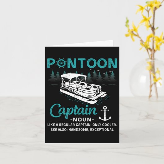 Carte Ponton Capitaine Définition Funny Pontoon Bateau B (Fleur jaune)
