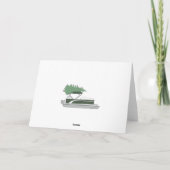 Carte Pontoon Boat with Christmas Tree on Top Holiday (Dos)