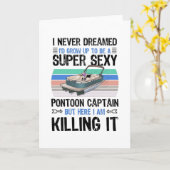 Carte Pontoon Capitaine Lac Bateau à moteur Cadeau (Fleur jaune)