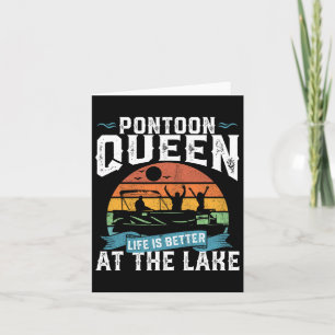 Carte Pontoon Queen Funny Bateau Lac Pontooning Femmes