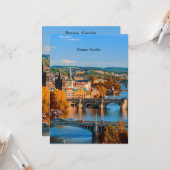 Carte Ponts de Prague Czechia (Devant/Arrière en situation)