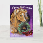 Carte Pony avec la couronne de Noël (Devant)
