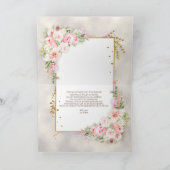 Carte Pony rose Floral Or Script & Merci de cadre (Intérieur)