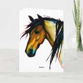 Carte Pony sauvage | Hippocampe aquarelle Joyeux anniver (Dos)