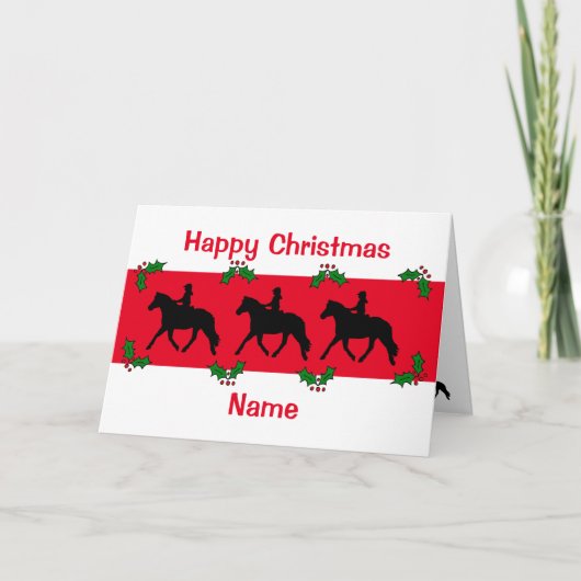 Carte Pony Trotting Silhouette Joyeux Noël (Devant)