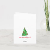 Carte Poodé Chien sapin de Noël en vacances (Dos)