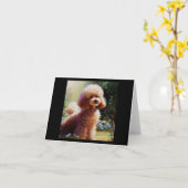 Carte Poodle (Fleur jaune)