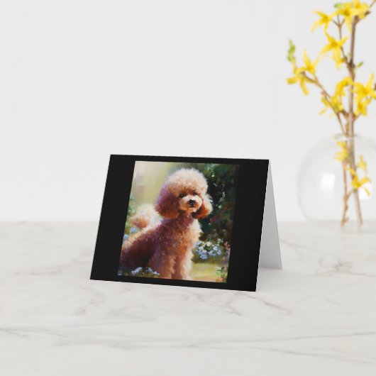 Carte Poodle (Fleur jaune)