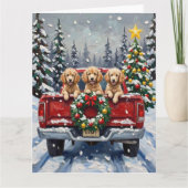 Carte Poodle Christmas Red Truck Holiday (Devant)