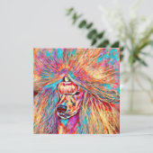 Carte Poodle couleur printemps (Debout devant)