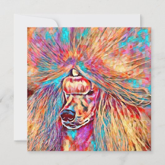 Carte Poodle couleur printemps (Devant)