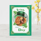 Carte Poodle de la Saint Patrick (Fleur jaune)