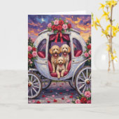 Carte Poodle Dog Valentine's Day (Fleur jaune)