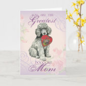 Carte Poodle Heart Maman (Fleur jaune)