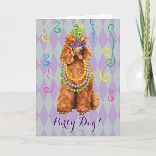 Carte Poodle Mardi Gras (Devant)