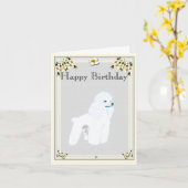 Carte Poodle - Poodle de jouet (Fleur jaune)