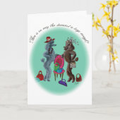 Carte Poodles en diamants (Fleur jaune)