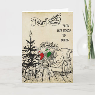 Carte Pooh et Piglet - Joyeux Noël