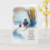 Carte Pooh quote "Even when we're apart (Fleur jaune)