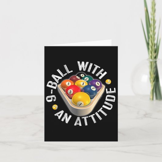 Carte Pool 9 Bal Avec Chemise D'Attitude (Devant)