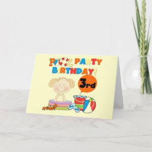 Carte Pool Party 3e anniversaire T-shirts et cadeaux