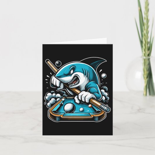 Carte Pool Shark Funny Pool Player Billard Billard 8- (Devant)