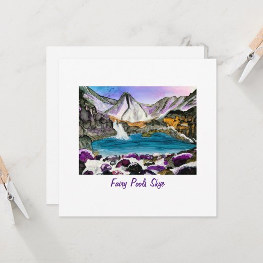 Carte Pools de fées Skye Scotland (Devant/Arrière en situation)