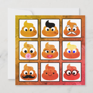 Carte Poop plusieurs faces Vieux papier Vintage