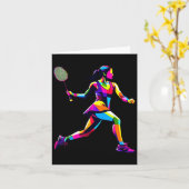 Carte Pop Art Badminton Player Shutter Femmes Badmintone (Fleur jaune)
