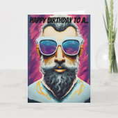 Carte Pop Art Beared Dude Anniversaire (Devant)