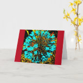 Carte Pop Art Blue Flower Ball (Fleur jaune)