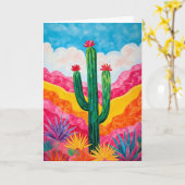 Carte Pop Art Cactus Southwest Stationery (Fleur jaune)