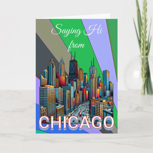 Carte Pop art Comic Style de livre Chicago Illinois Keep (Devant)