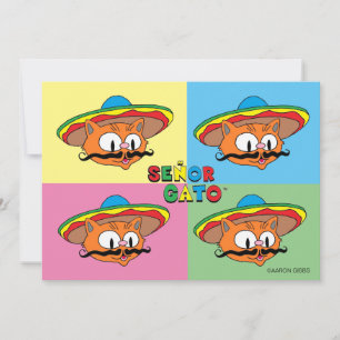 Carte Pop Art Fiesta Chat Gato Cinco de Mayo