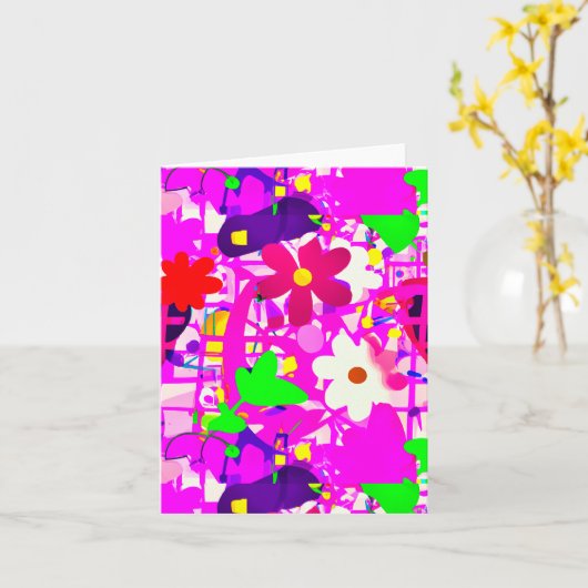 Carte Pop art fleurs vives (Fleur jaune)