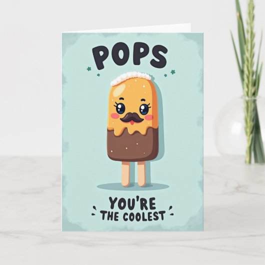 Carte Pop Art Glace Papa le Plus Cool (Devant)