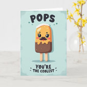 Carte Pop Art Glace Papa le Plus Cool (Fleur jaune)