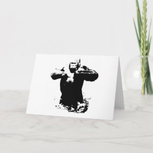 Carte Pop Art Gorilla Beating Chest Grey Card