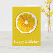 Carte Pop art jaune vif citron fruité anniversaire (Fleur jaune)