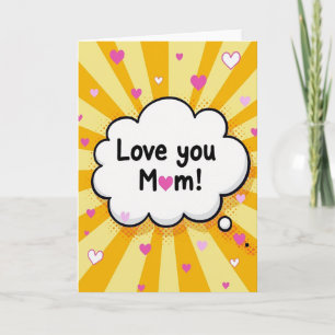 Carte Pop Art « Je t'aime Maman »