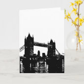 Carte Pop Art Londres Tower Bridge (Fleur jaune)