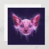 Carte Pop Art Lykoi Werewolf Chat (Devant / Derrière)