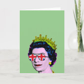 Carte Pop Art Moderne Amusant HM Reine avec lunettes Uni (Devant)