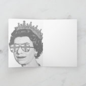 Carte Pop Art Moderne Amusant HM Reine avec lunettes Uni (Intérieur)