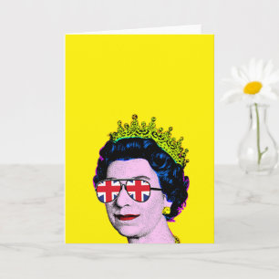 Carte Pop Art Moderne Fun HM Queen dans les lunettes Uni