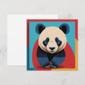 Carte pop art panda (Devant / Derrière)