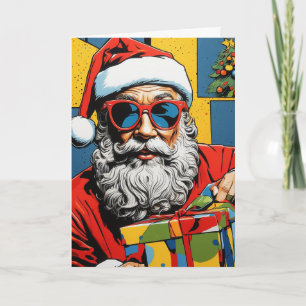 Carte Pop Art Père Noël   Collage personnalisé Noë