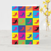 Carte Pop Art Skiing (Fleur jaune)