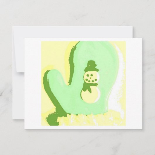 Carte Pop Art Snowman Mitten (Devant)
